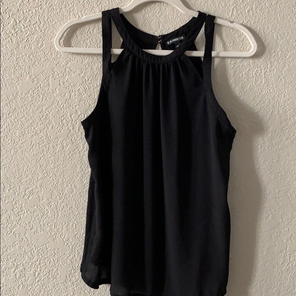 Express black, sleeveless top.